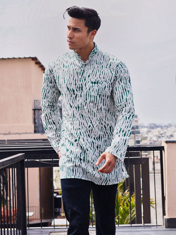 White hand Dyed Shibhori kurta